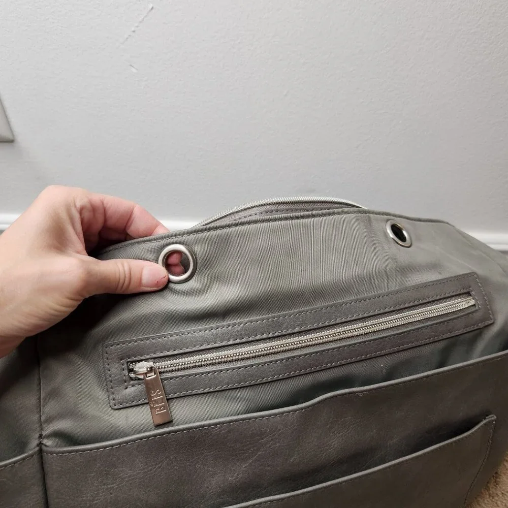 Beis The Diaper Bag Grey Tote Bag Pockets Shoulder Strap Crossbody Large